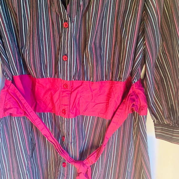 Bisou Bisou striped tie front dress #920 - Picture 4 of 5